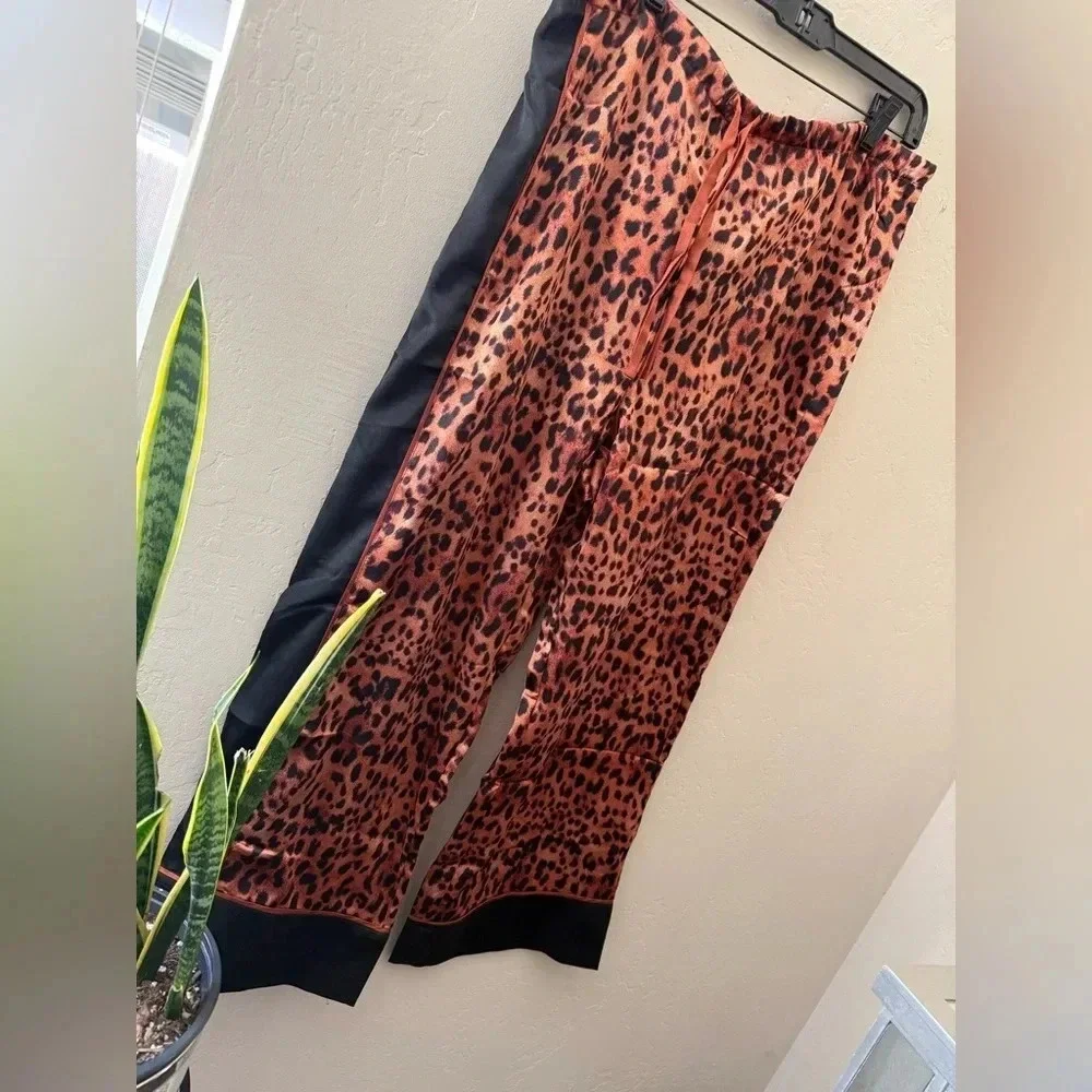 We Are Hah HAHT ECO PJ Set Lanka Leopard Satin Pajamas Unisex NWT $248 - XL